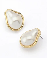 Robert Lee Morris Soho Faux Cultivated Pearl Button Earrings