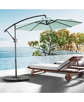 Mondawe 10ft Offset Hanging Market Patio Umbrella 8 Ribs for Backyard