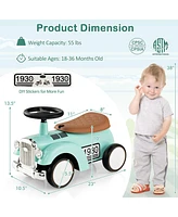 Kids Sit to Stand Vehicle with Working Steering Wheel and Under Seat Storage