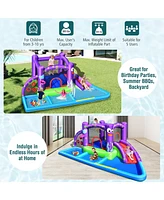 Inflatable Water Slide Park with Splash Pool and 750W Blower