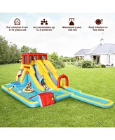 Inflatable Dual Slide Water Park Climbing Bouncer with 735W Air Blower