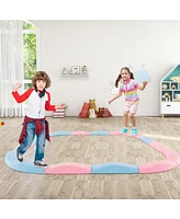 Colorful Kids Wavy Balance Beam with Textured Surface and Non-slip Foot Pads
