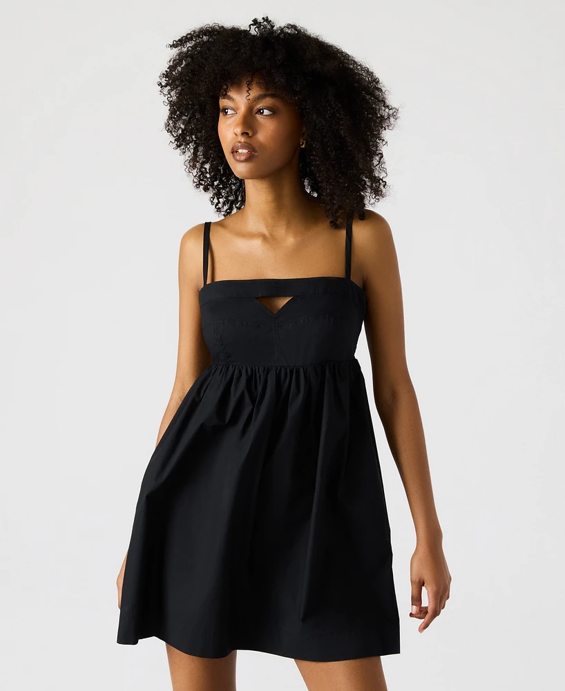 Steve Madden Women's Meadow Sleeveless Cotton Fit & Flare Mini Dress