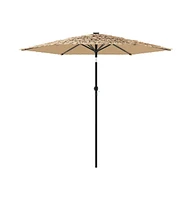 Garden Parasol with Steel Pole Brown 105.5"x105.5"x89"