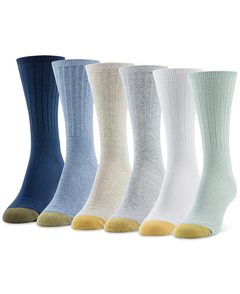 Gold Toe Women's 6-Pk. Ribbed Crew Socks 4585S5