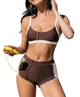 Cupshe Women's Sunny Sprint Two-Toned Bikini Set