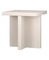 Modern Square Wood End Table 22-Inch Compact Side Table for Home Decor