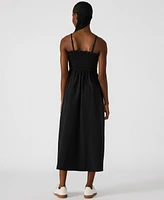 Steve Madden Women's Kit Smocked Side-Striped Midi Dress