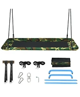 60 Inches Platform Tree Swing Outdoor with 2 Hanging Straps