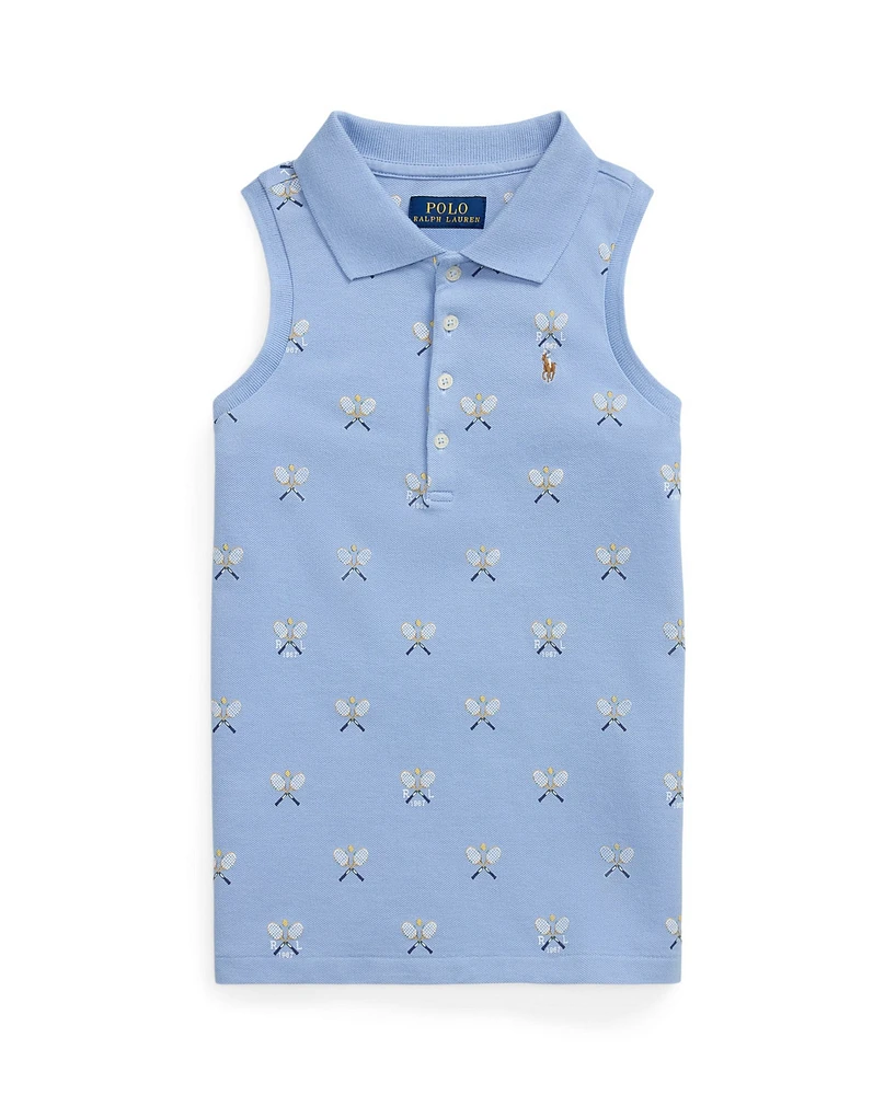 Polo Ralph Lauren Big Girls Tennis Print Mesh Sleeveless Shirt