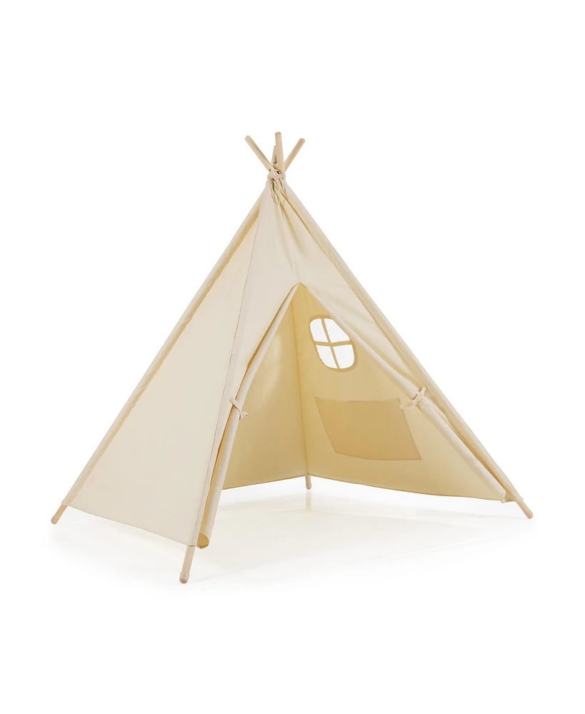 Foldable Kids Canvas Teepee Play Tent