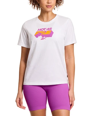 Reebok Women's Cotton Hot Logo Graphic Crewneck T-Shirt