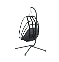 Hanging Egg Chair with Stand Anthracite Steel