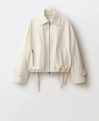 Mango Women's Adjustable Hem Bomber Jacket