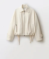 Mango Women's Adjustable Hem Bomber Jacket