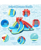Inflatable Water Slide Bounce House with Water Cannon with 680W Blower