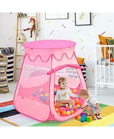 Pink Portable Kid Play House Play Tent with 100 Balls