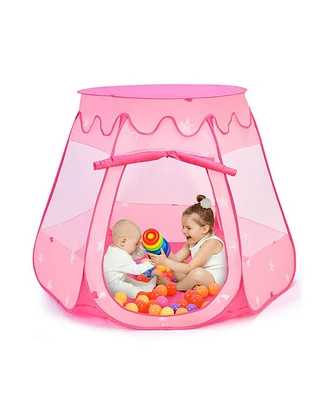 Pink Portable Kid Play House Play Tent with 100 Balls