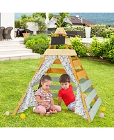 Triangle Hideaway Playhouse with Removable Chalkboard for Indoor and Outdoor