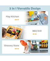 2 in 1 Wooden Mud Kitchen with Removable Water Box and Storage Bag