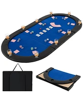 Portable 84 x 42 Inch 10-Player Foldable Padded Poker Table Top