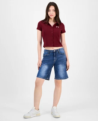 Almost Famous Juniors' High-Rise Denim Jorts
