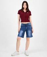 Almost Famous Juniors' High-Rise Denim Jorts