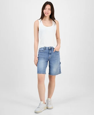 Madden Girl Juniors' High-Rise Denim Jorts