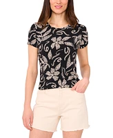 Vince Camuto Women's Printed Keyhole Top