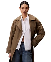 Calvin Klein Jeans Women's Cotton Poplin Stretch Relaxed Button-Down Shirt