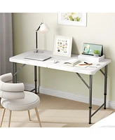 4 Feet Portable Camping Table with Hdpe Tabletop and Metal Legs