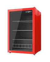 SnowLion Premium 131L Beverage Refrigerator 4.6 Cu.ft. Freestanding Mini Fridge With Glass Door in