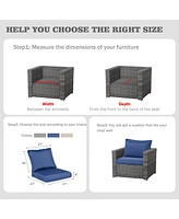 Aoodor Outdoor Chair Cushions Set of 2, 21"x21", Water Resistant Deep Seat with Handle & Adjustable Straps.