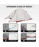 Naturehike Cloud-Up 3 Person Lightweight Backpacking Tent with Footprint - 3 Season Free Standing Dome Camping Hiking Waterproof Backpack Tents,grey