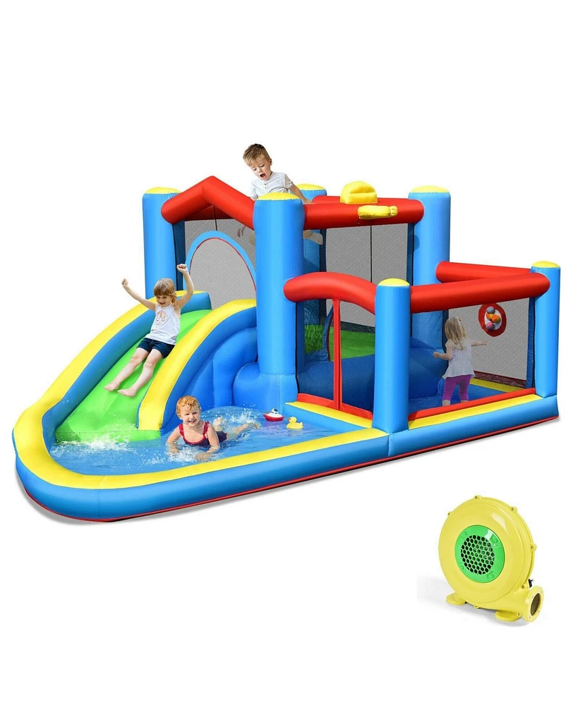 Inflatable Kids Water Slide Bounce Castle with 480W Blower