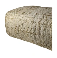 Hemp Textured Rectangle Pouf for Living Room Bedroom or Lounge Area Seating