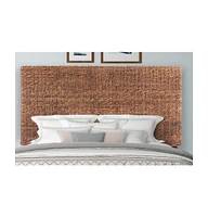Woven Banana Leaf Headboard Straight Design for Modern Bedroom