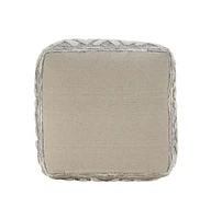 16" Grey Polyester Ottoman