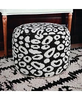 Cotton Blend Ottoman for Living Room Footrest and Comfortable Seating