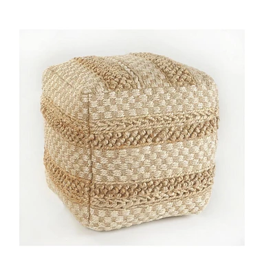 Woven Jute Ottoman for Extra Seating and Stylish Home Decor