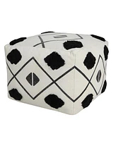 Round Cotton Ottoman for Living Room and Bedroom Seating