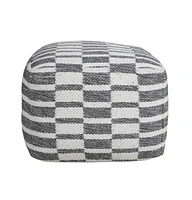18" Grey 100% Cotton Ottoman