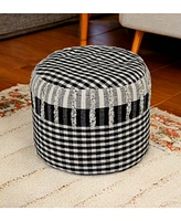 18; Black 100% Cotton Ottoman