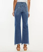 Kancan Women's High Rise Slim Wide Leg Pull On Jeans