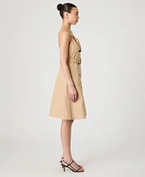French Connection Women's Light Weight Cotton Belted Trench Fit & Flare Dress