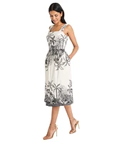 Maggy London Women's Printed Sleeveless Midi Dress