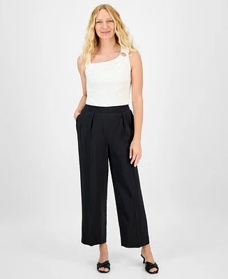 Anne Klein Women's Pull-On Wide-Leg Ankle Pants