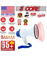 5 Core Megaphone Bullhorn Speaker 30W Mini Bull Horn Battery Power Cheer Megafono 800 Feet Range Loudspeaker 8R-usb WoB