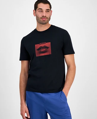 Hugo by Boss Men's Deterni Short Sleeve Crewneck Lips Graphic T-Shirt