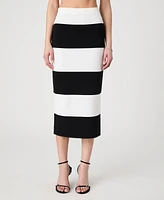 French Connection Women's Striped Bodycon Knit Maxi Skirt
